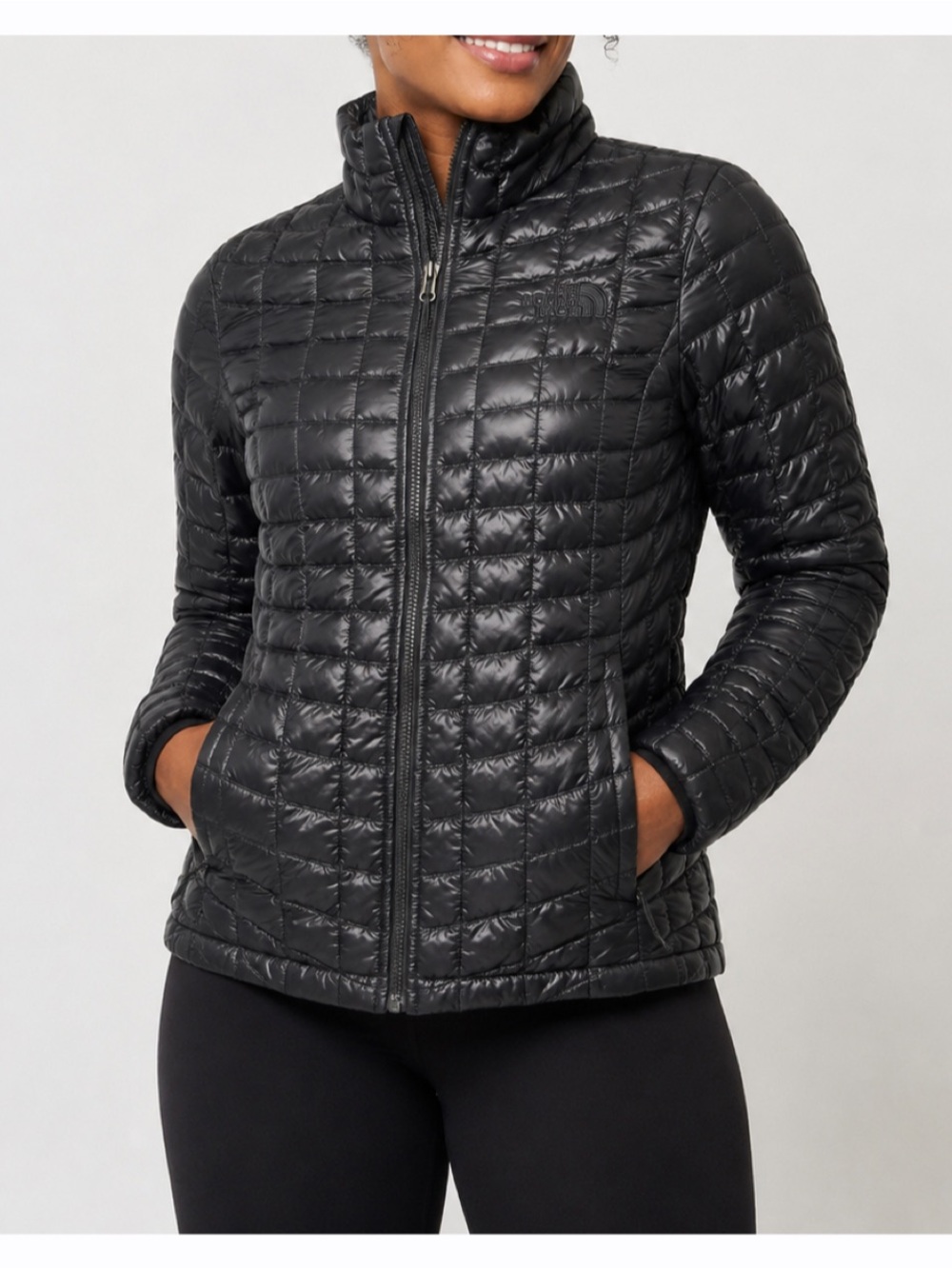 The North Face ThermoBall Jacket Women’s Black Quilted Full Zip Puffer Coat